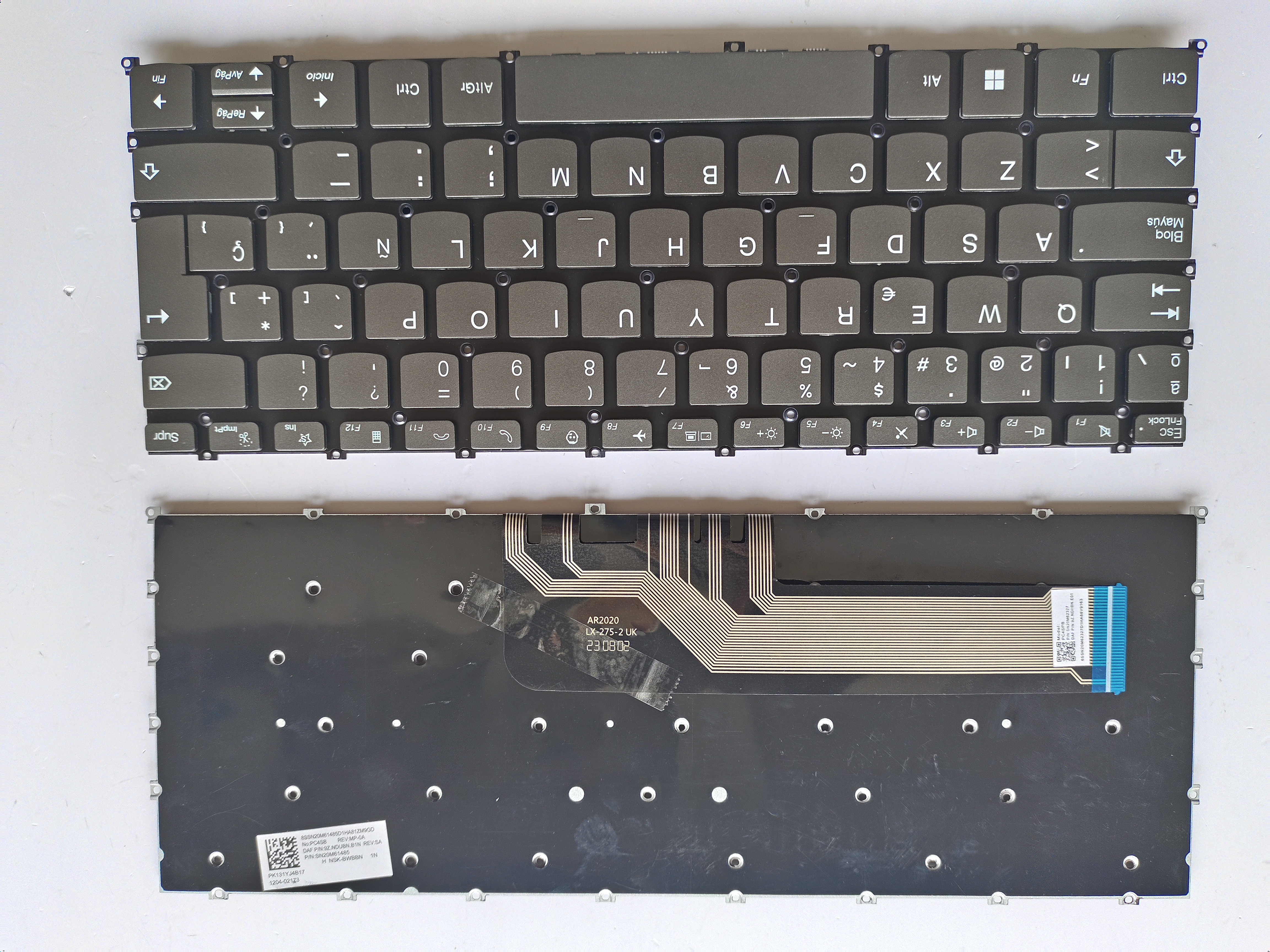 Picture of New Replacement Laptop Keyboard For LENOVO AIR 14 2021/K4e-itl/K4e-are/14ARE/14itl 2020 Grey (OEM) SP Layout